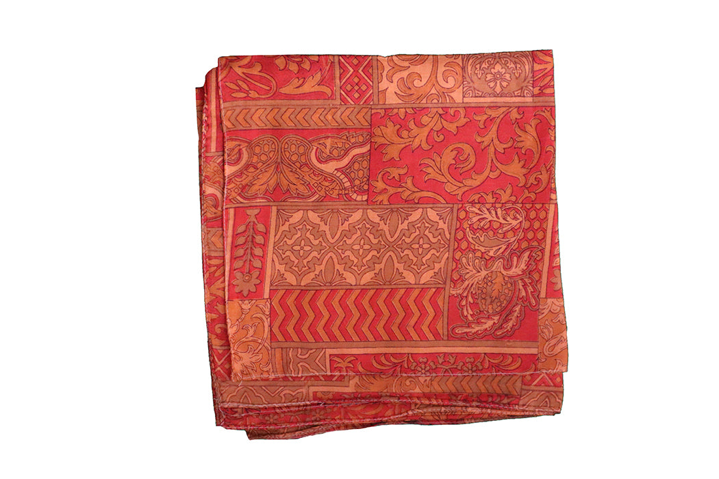 Kantha vintage scarf 40x190 cm, silk, single layer