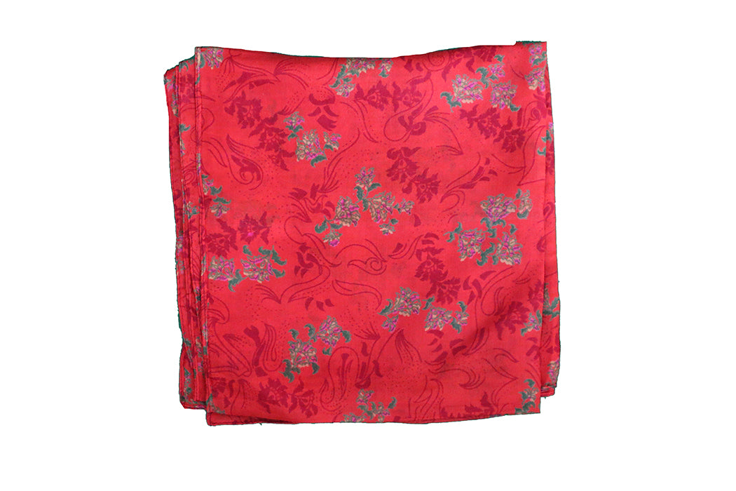 Kantha vintage scarf 40x190 cm, silk, single layer