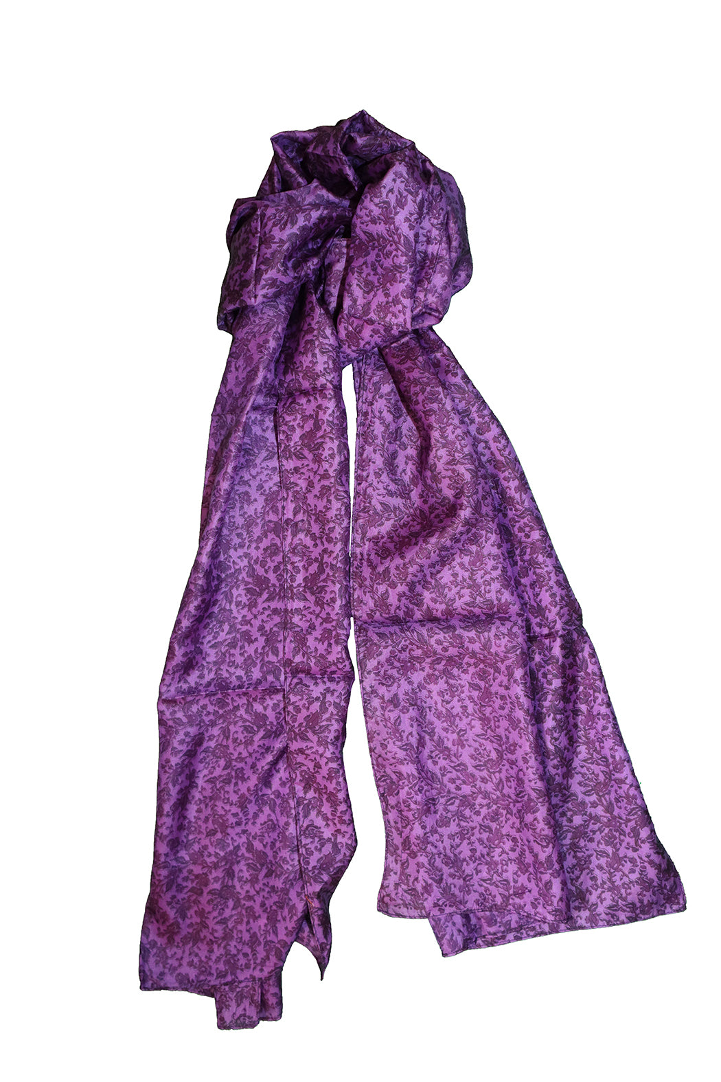 Kantha vintage tørklæde 40x190 cm, silke, enkelt lag