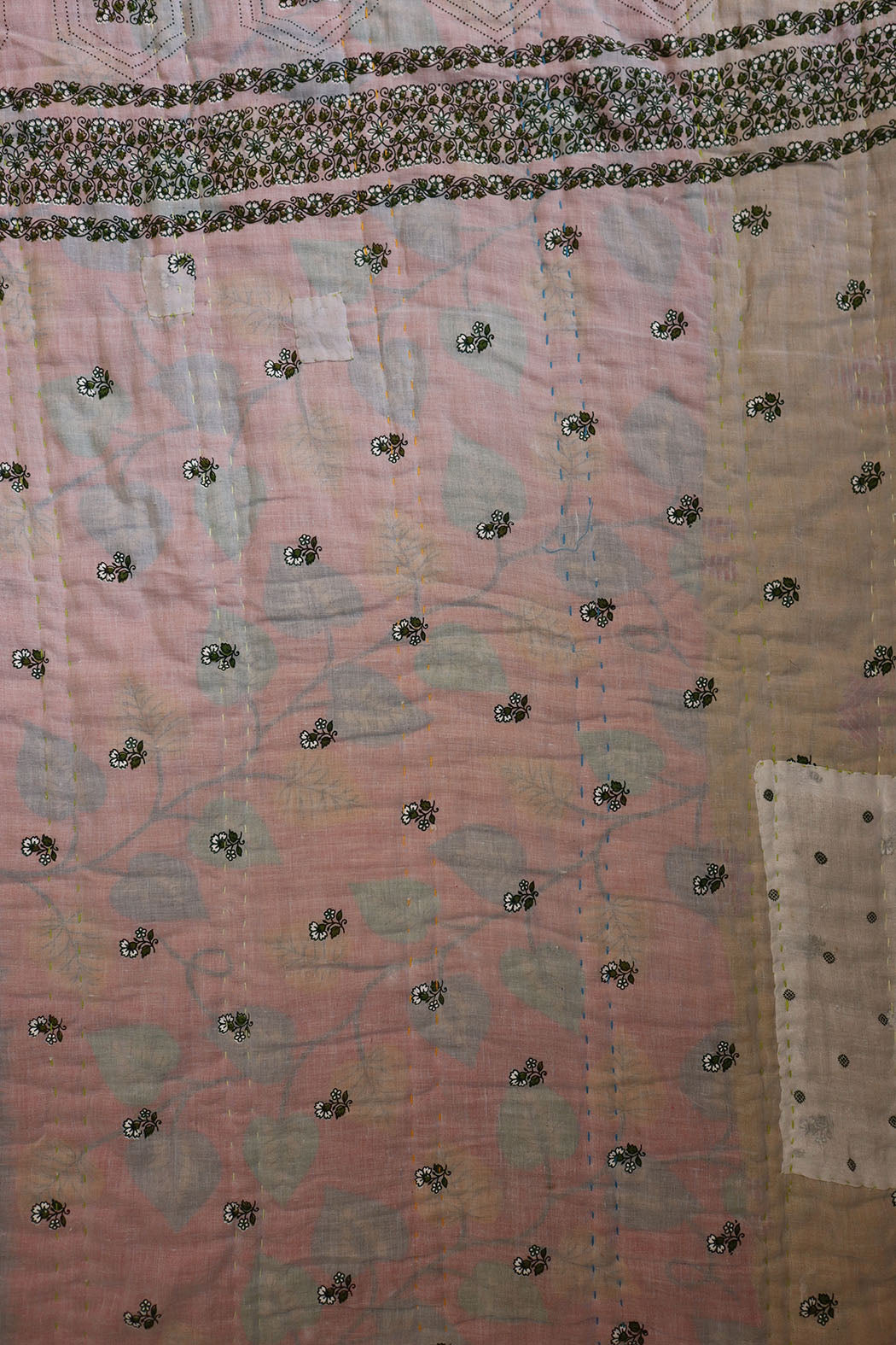 Vintage sari quilt, cotton 140x100 cm