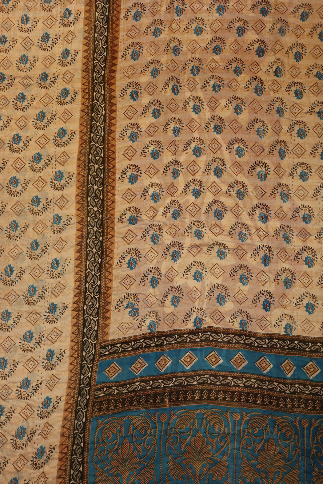 Vintage sari quilt , bomuld 140x200 cm