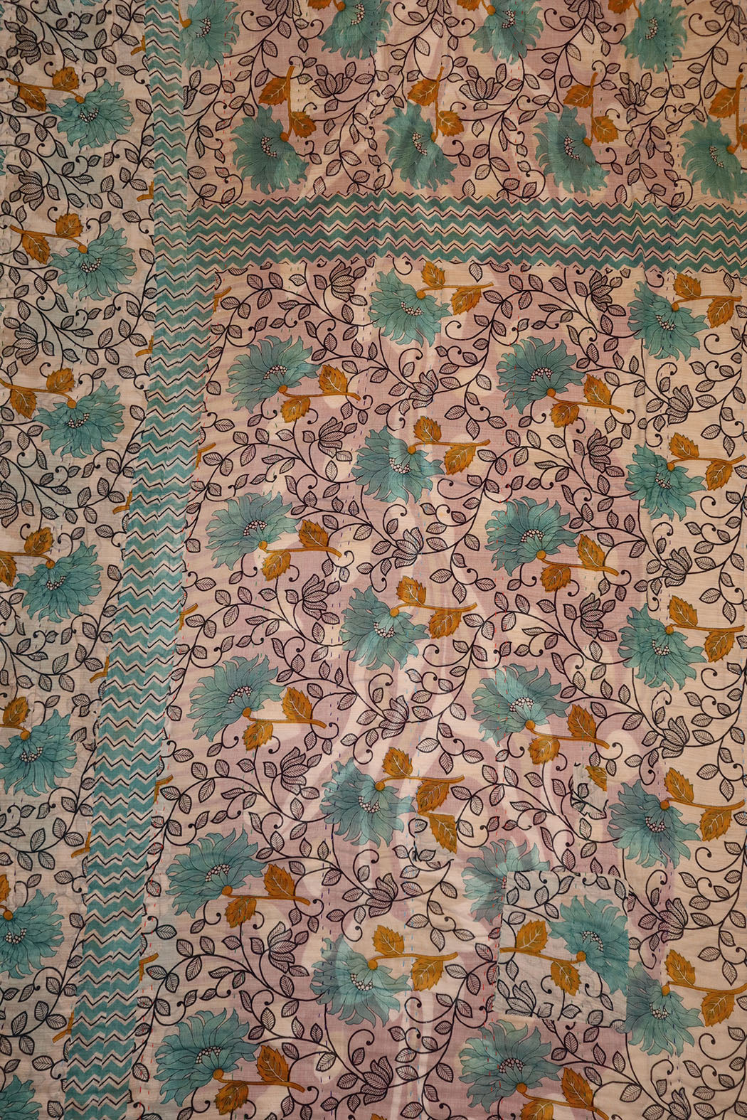 Vintage sari quilt , bomuld 140x200 cm