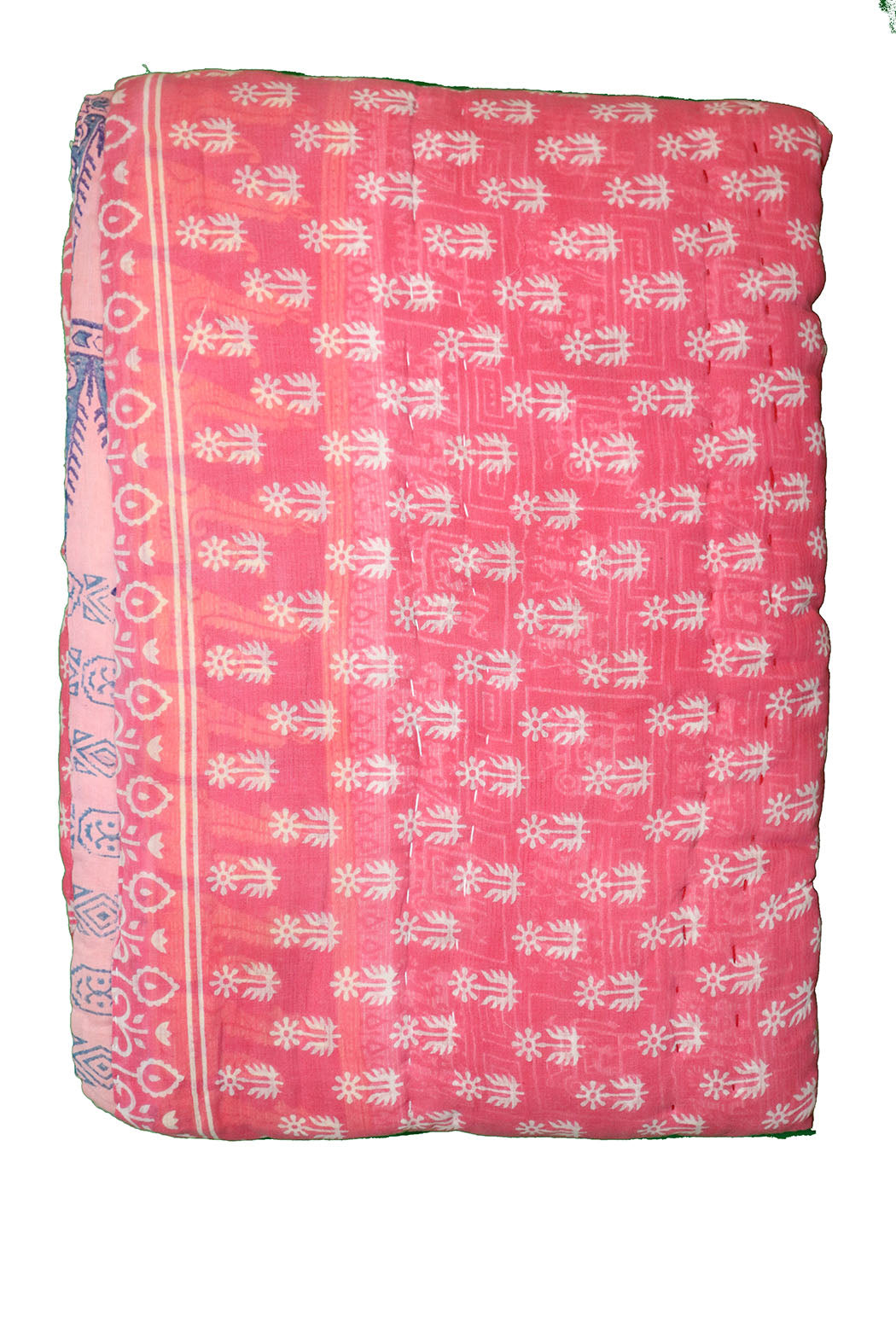 Vintage sari quilt , bomuld 140x200 cm