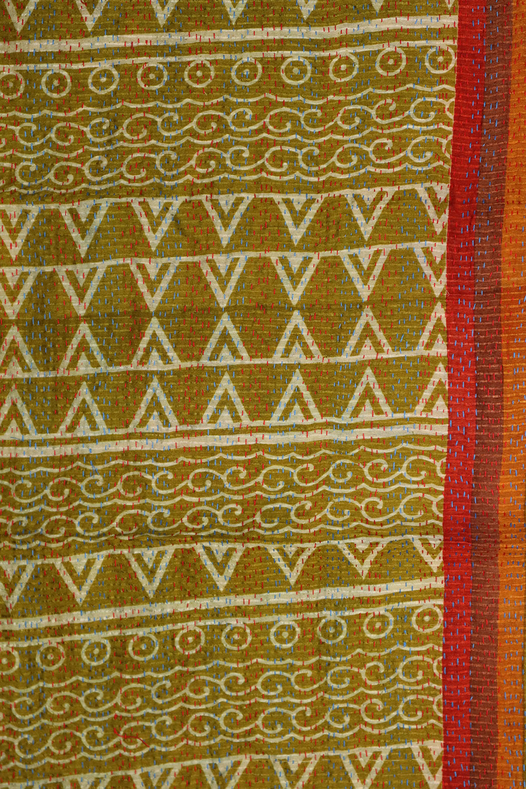 Sari kantha silke tørklæde 40*190 cm