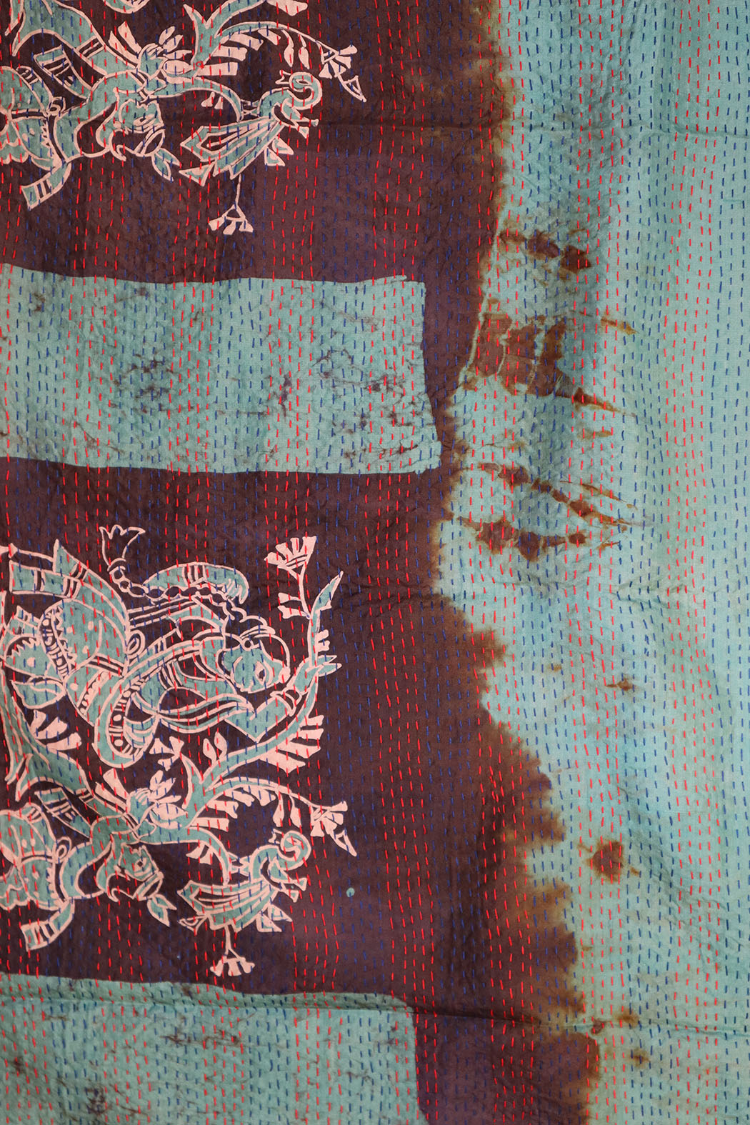 Sari kantha silke tørklæde 40*190 cm