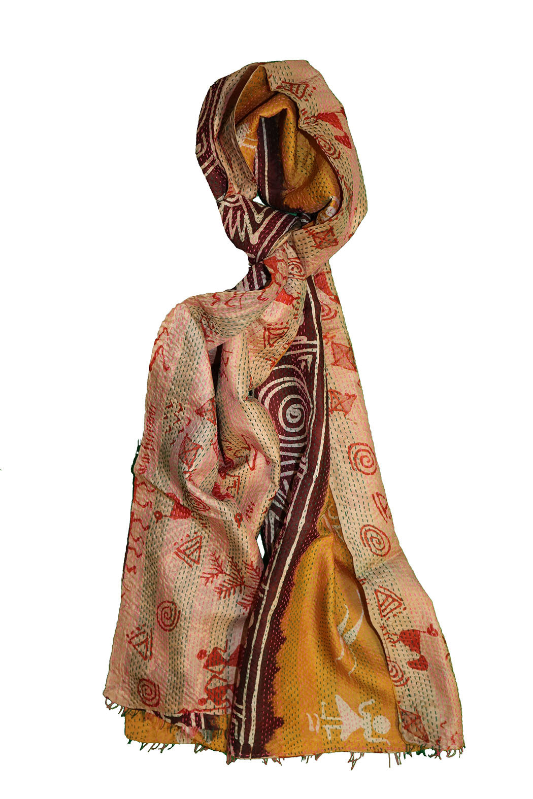 Sari kantha silke tørklæde 40*190 cm