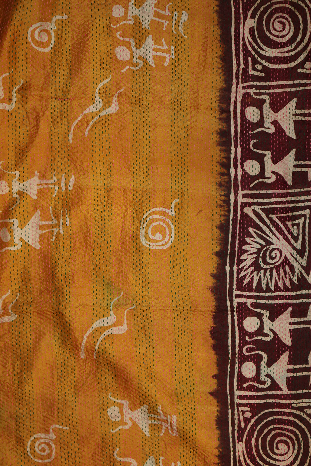 Sari kantha silke tørklæde 40*190 cm