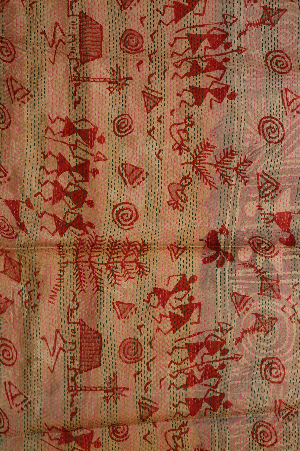 Sari kantha silke tørklæde 40*190 cm