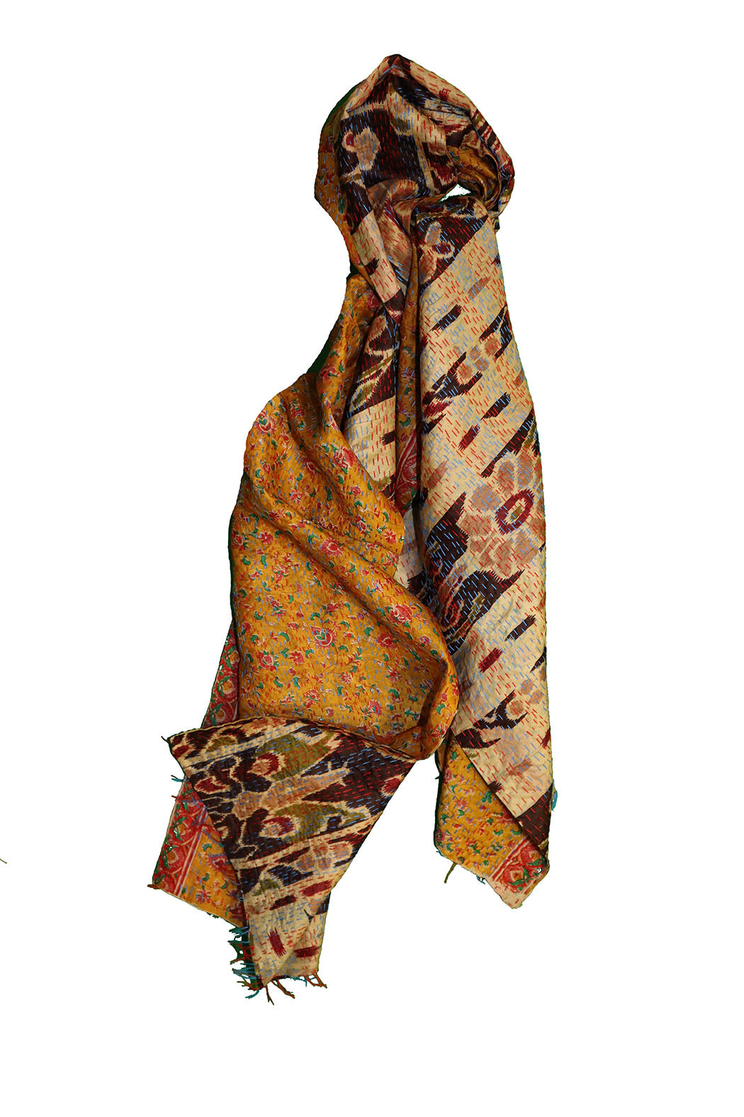 Sari kantha silke tørklæde 40*190 cm