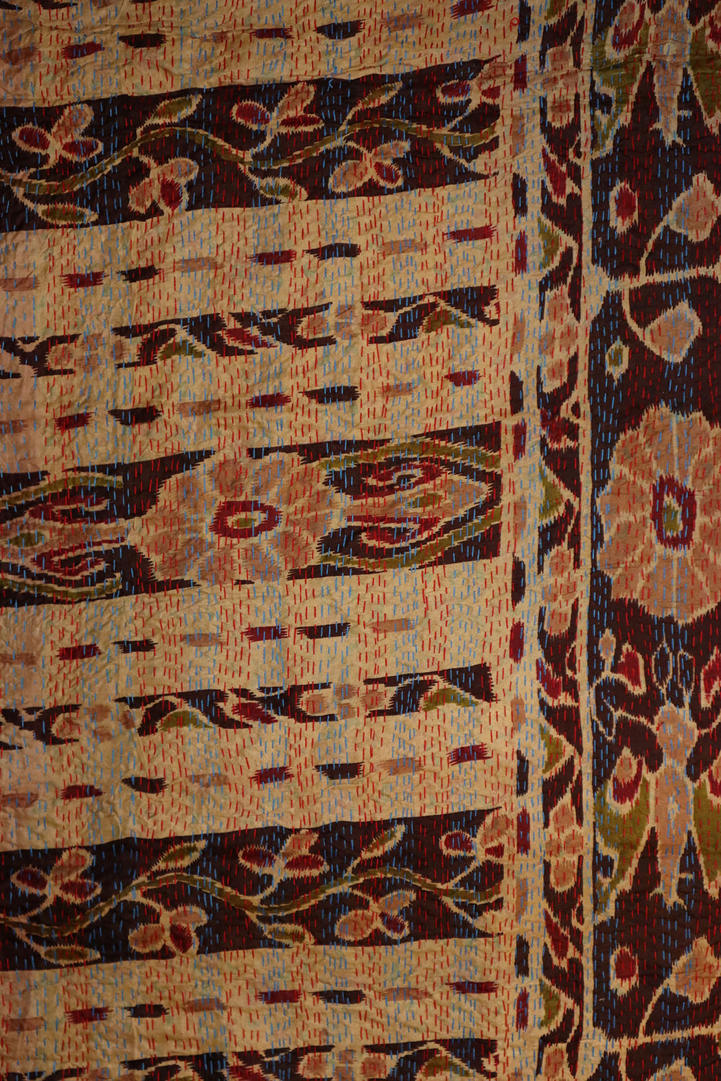 Sari kantha silke tørklæde 40*190 cm