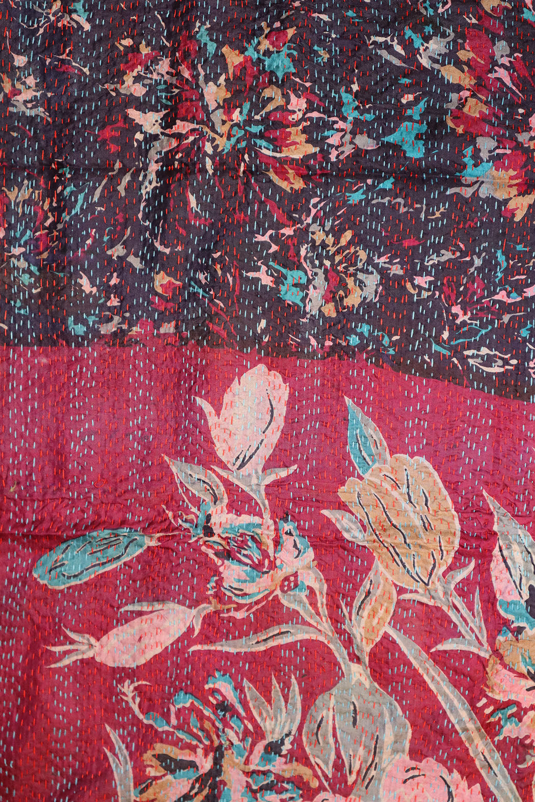 Sari kantha silke tørklæde 40*190 cm