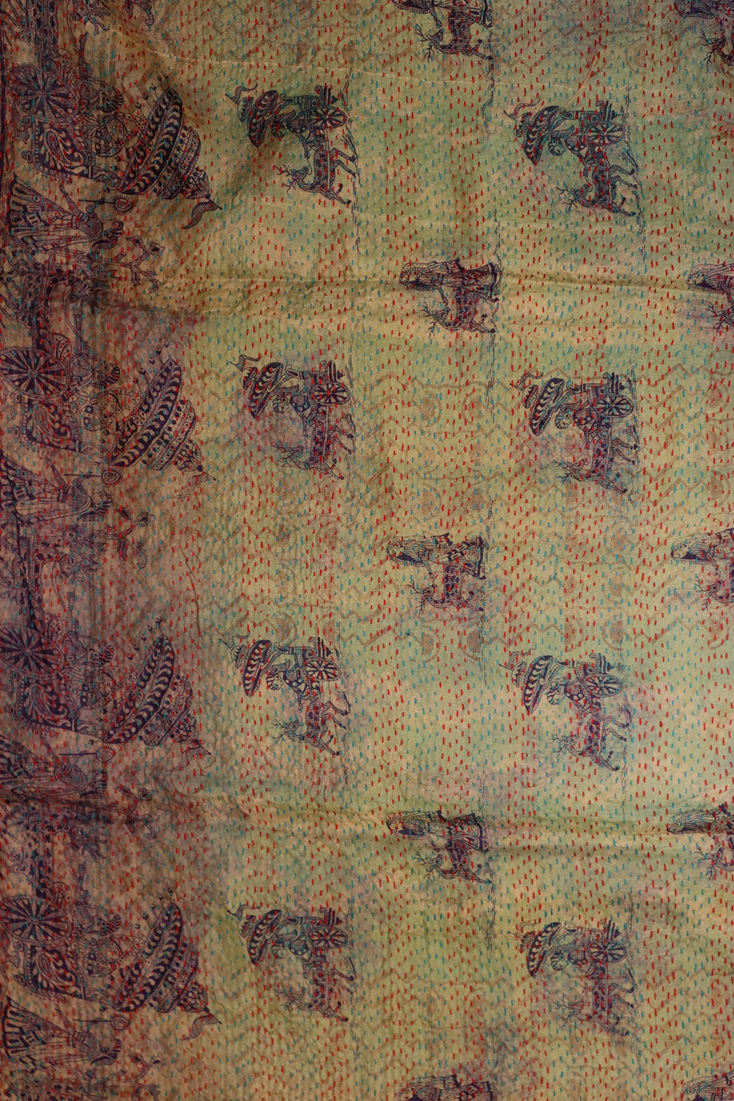 Sari kantha silke tørklæde 40*190 cm