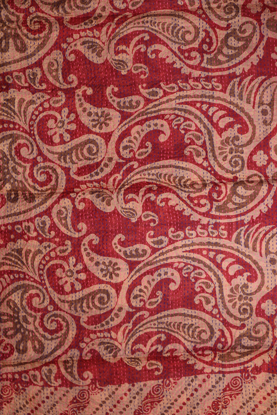 Sari kantha silke tørklæde 40*190 cm