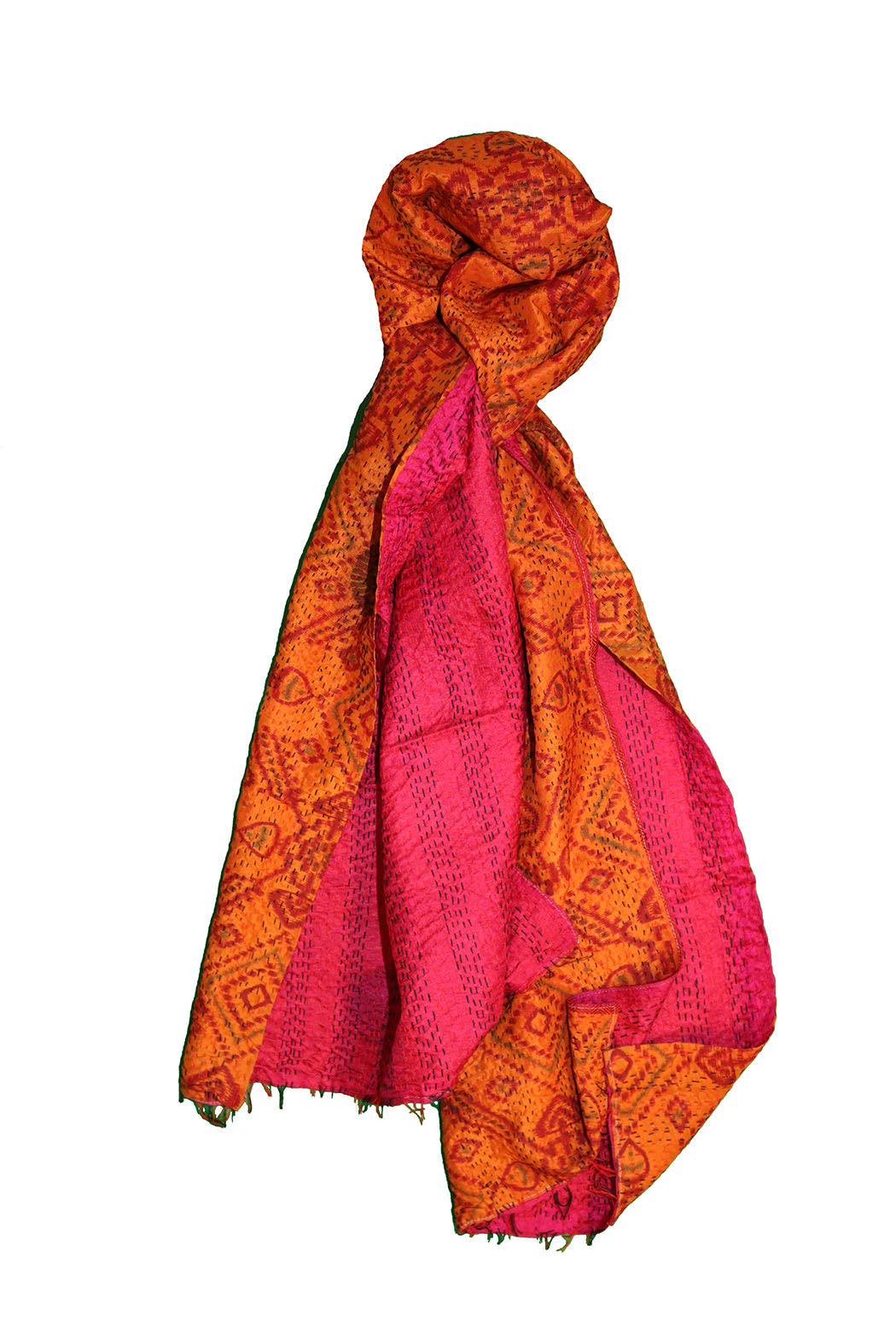 Sari kantha silke tørklæde 40*190 cm