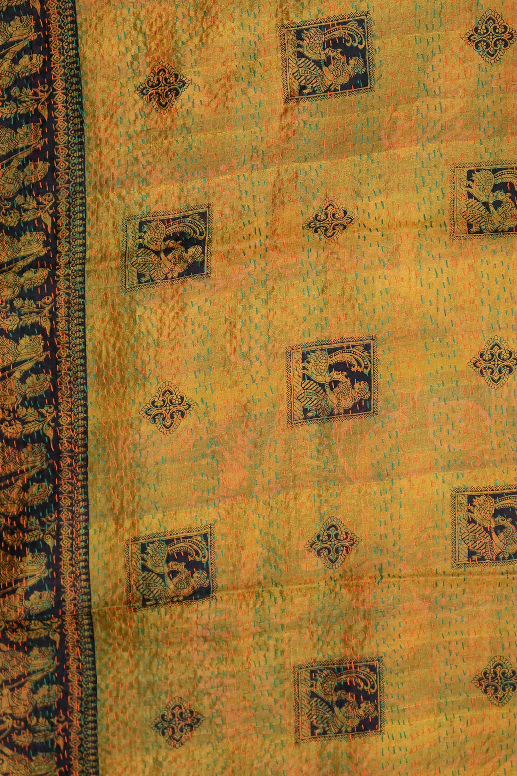 Sari kantha silke tørklæde 40*190 cm