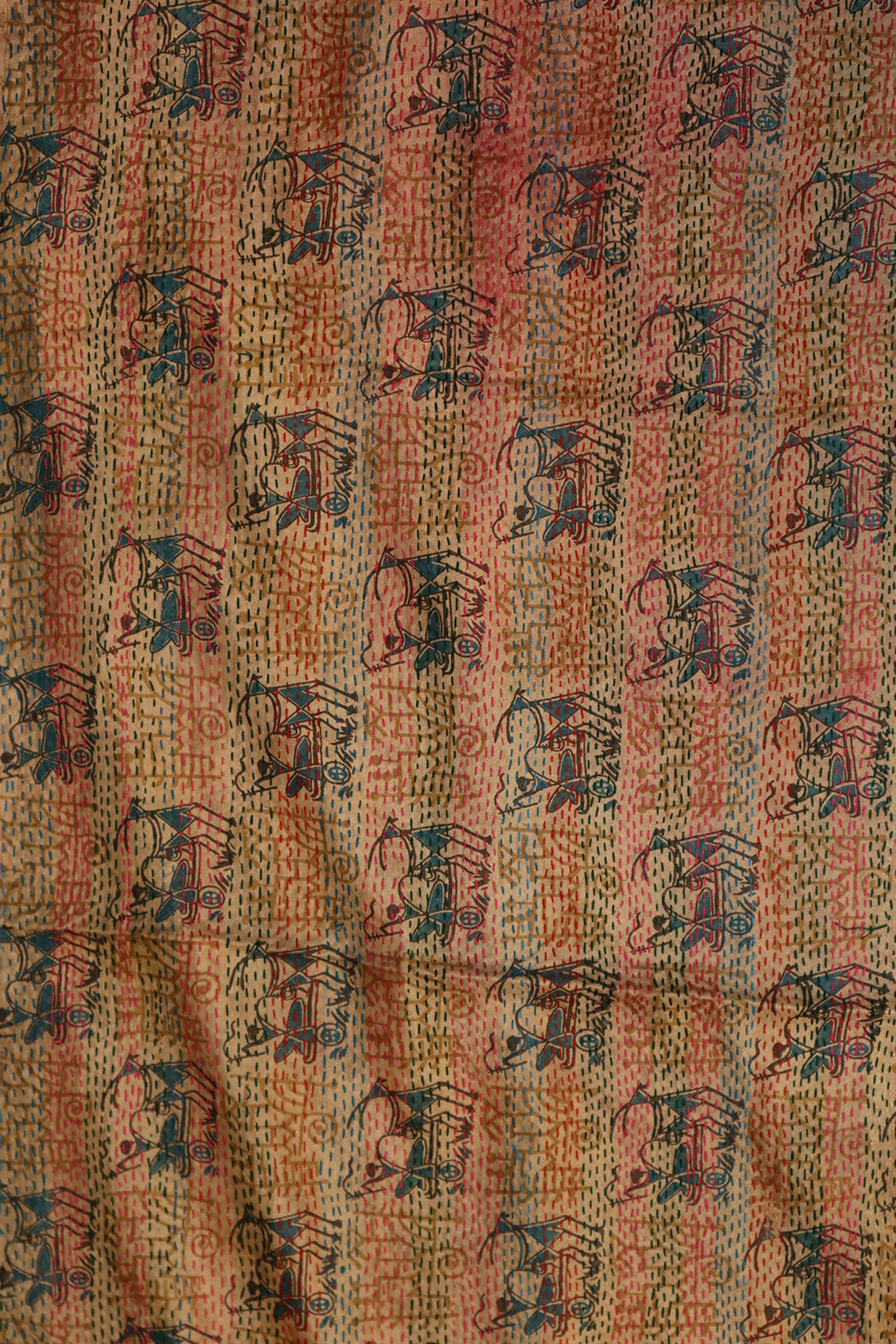 Sari kantha silke tørklæde 40*190 cm