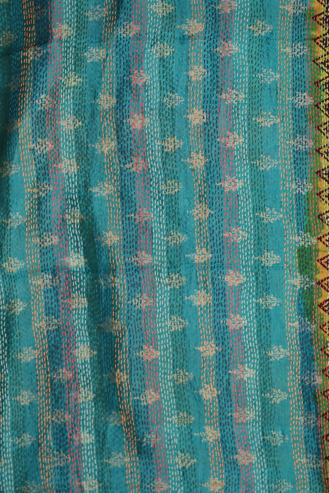 Sari kantha silke tørklæde 40*190 cm