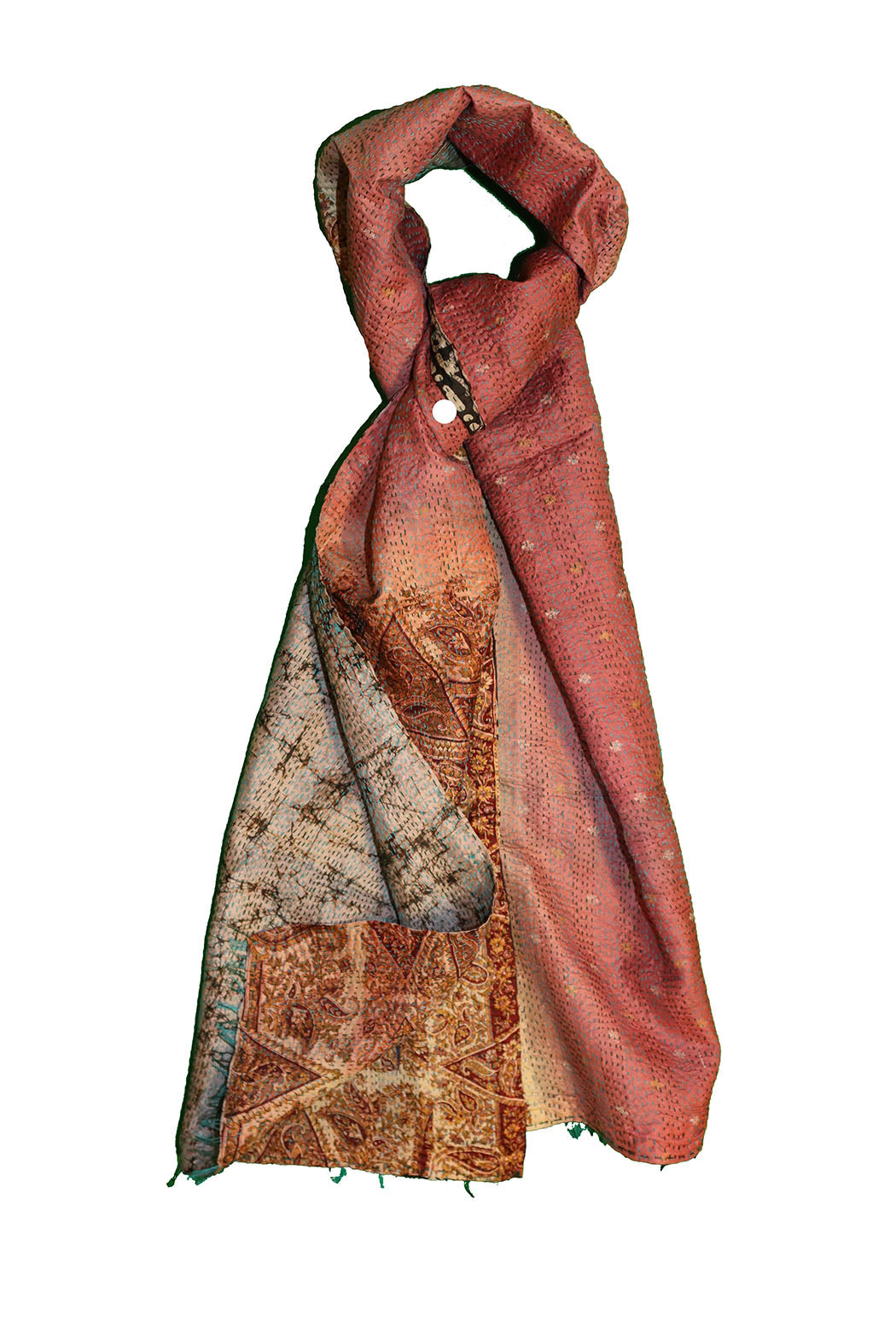Sari kantha silke tørklæde 40*190 cm