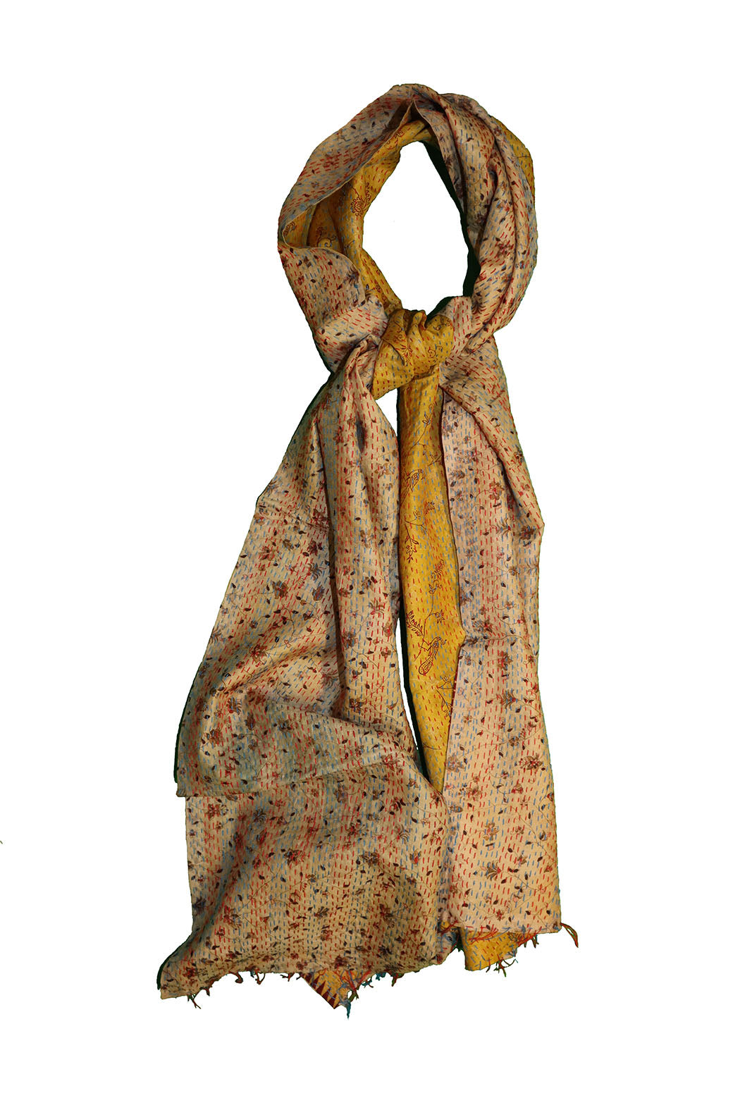 Sari kantha silke tørklæde 40*190 cm