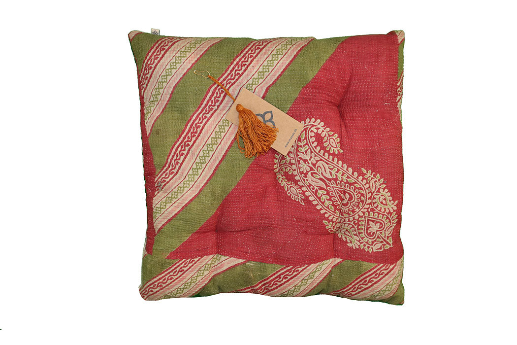 Kantha vintage hynde 40*40 cm bomuld