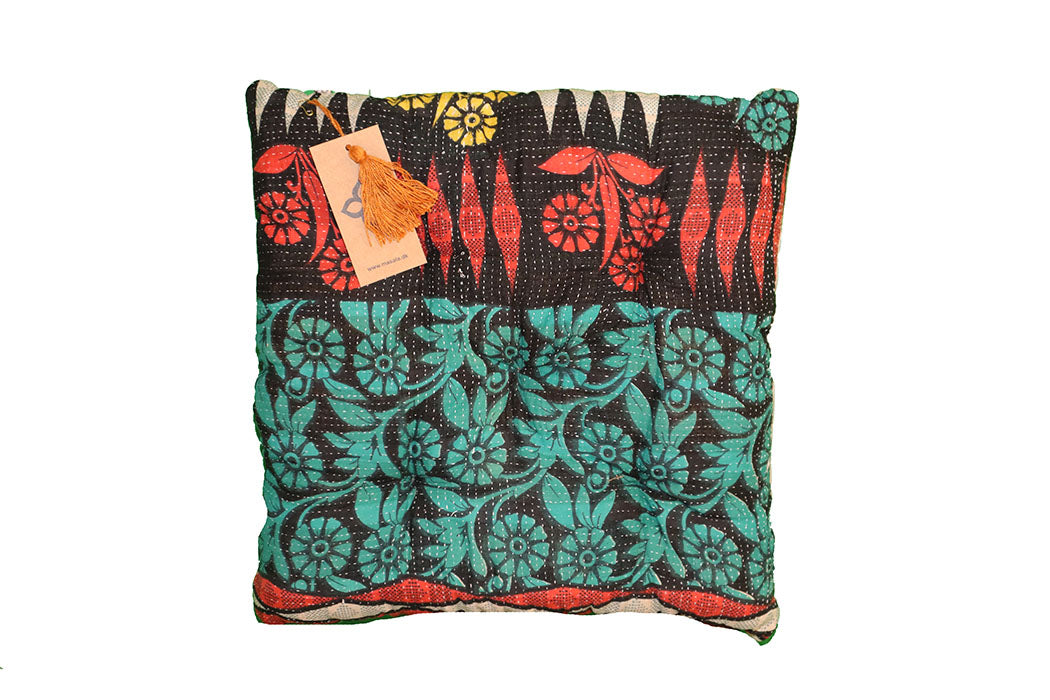 Kantha vintage hynde 40*40 cm bomuld