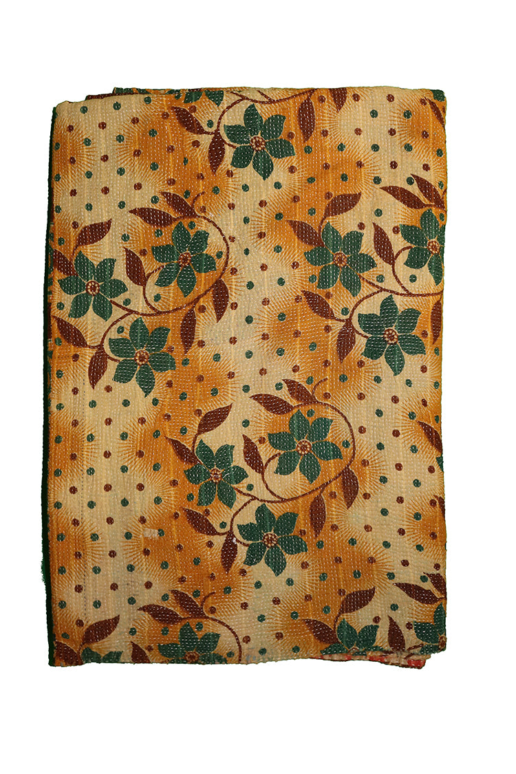 Kantha vintage tæppe ca 140x210 cm, bomuld