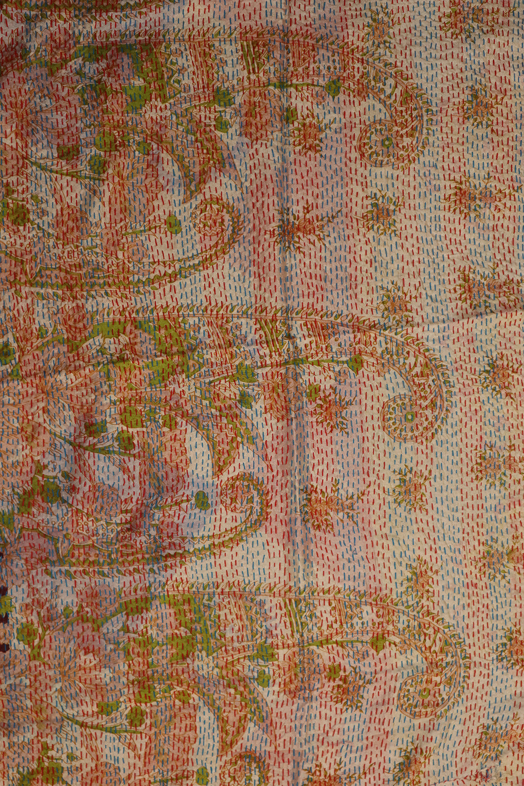 Sari kantha silke tørklæde 85*190 cm