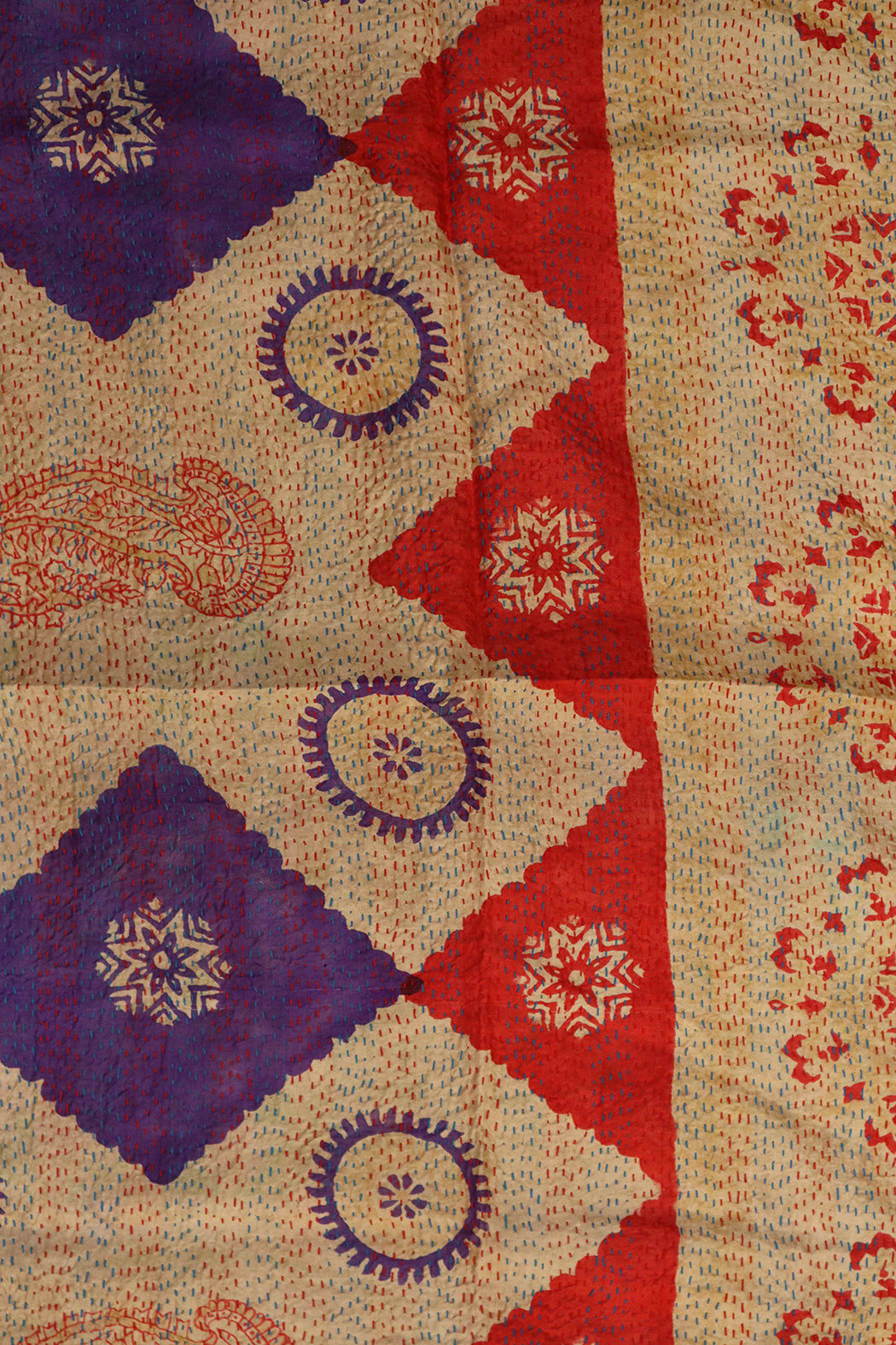 Sari kantha silke tørklæde 85*190 cm