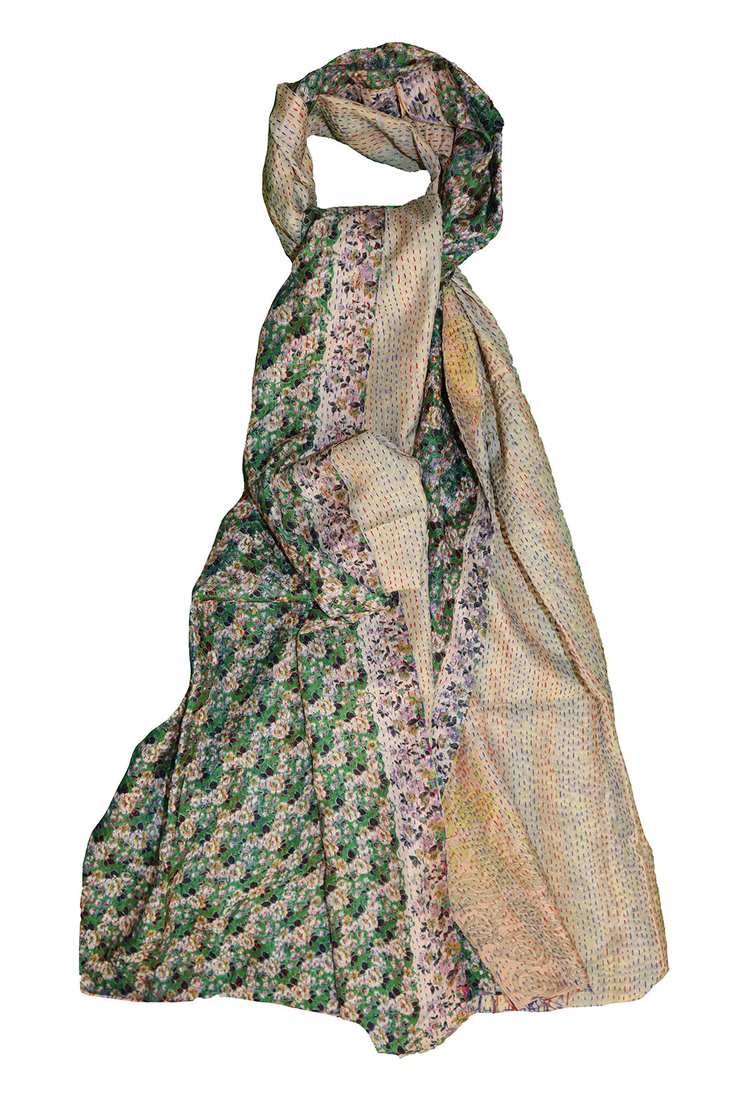 Sari kantha silke tørklæde 85*190 cm