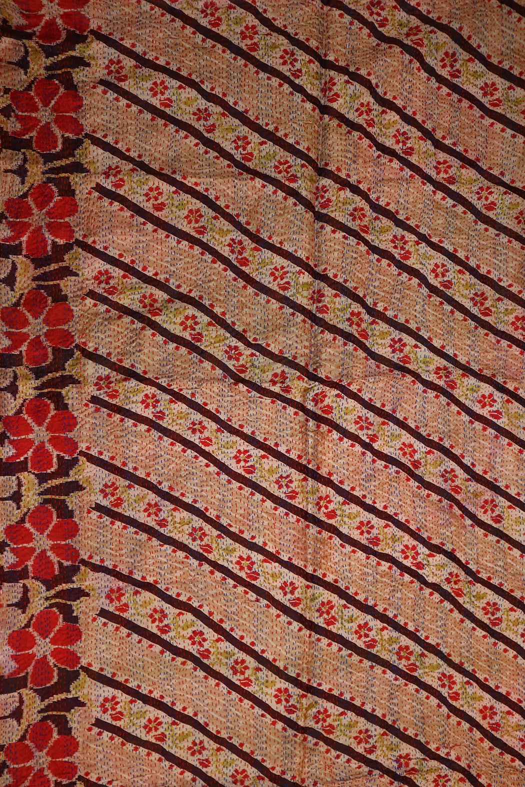 Sari kantha silke tørklæde 85*190 cm