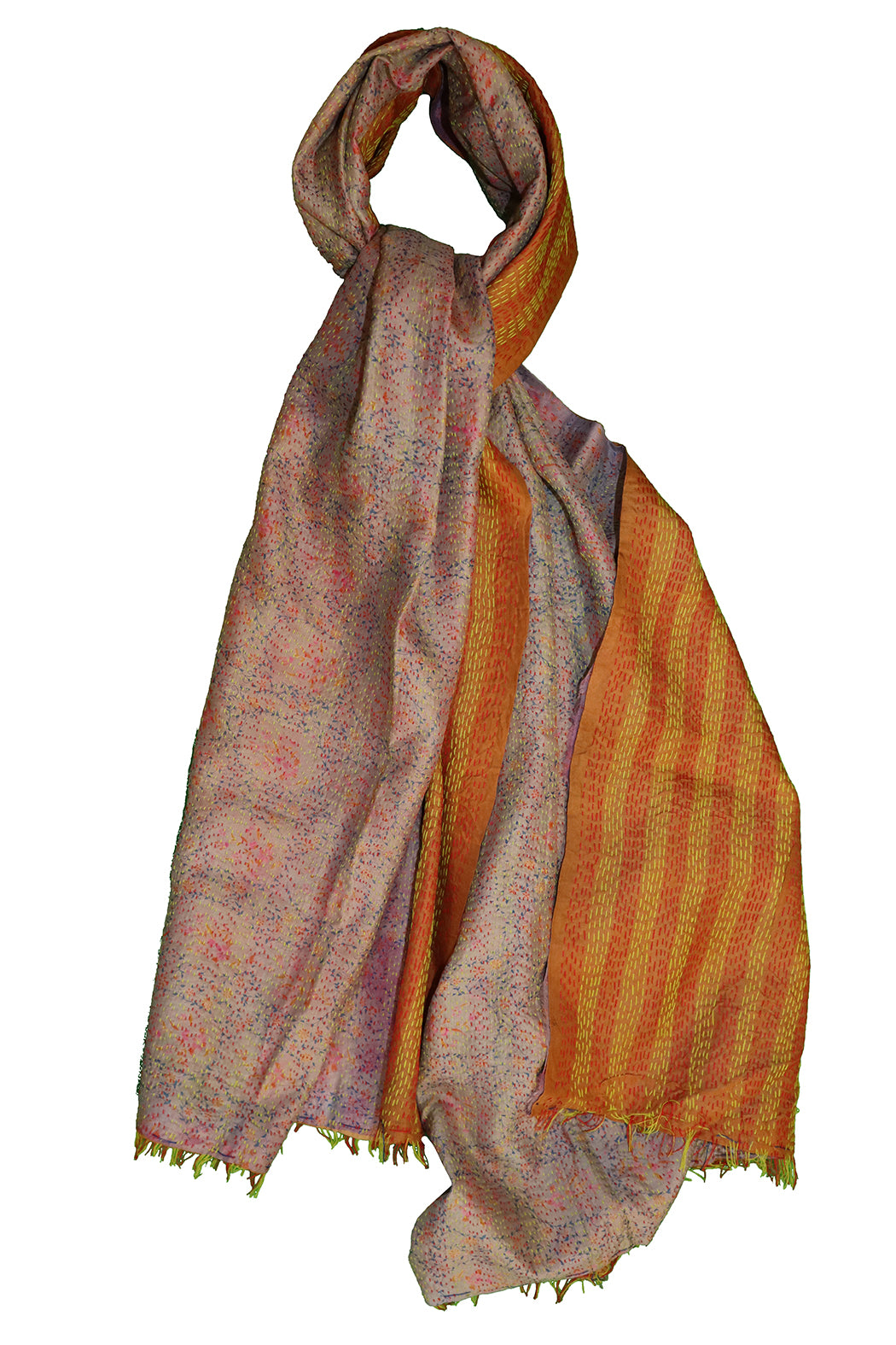 Sari kantha silke tørklæde 85*190 cm