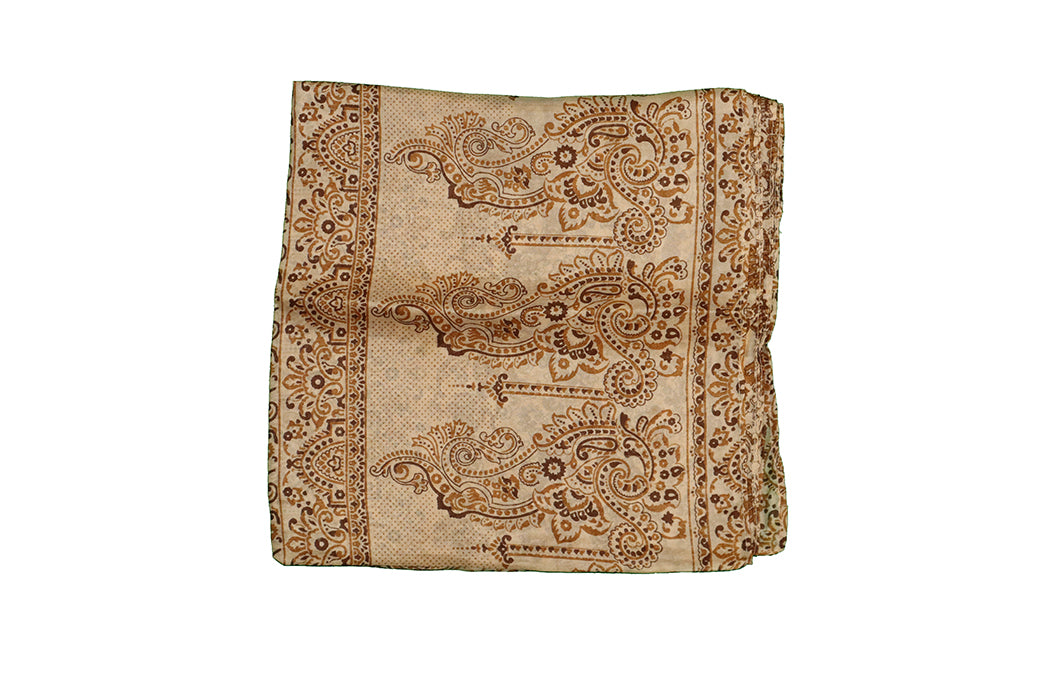 Kantha vintage scarf 90x90 cm, silk, single layer