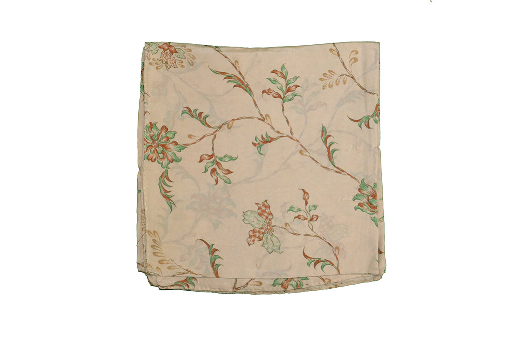 Kantha vintage scarf 90x90 cm, silk, single layer