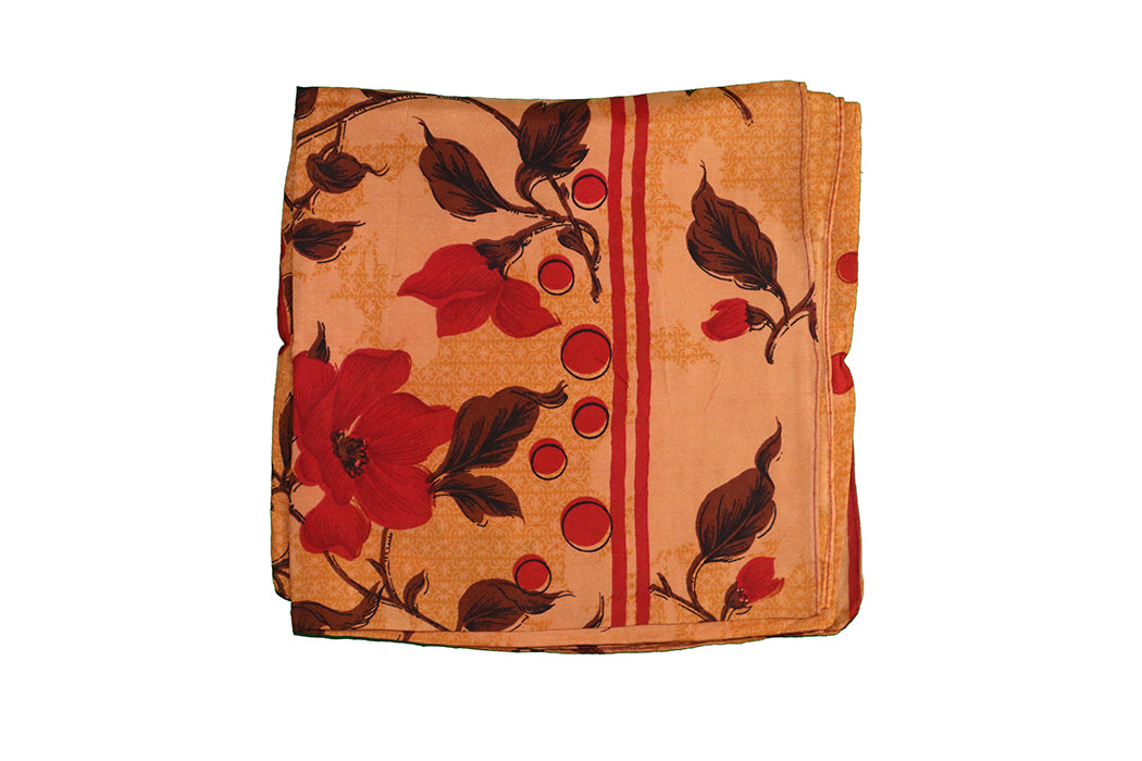 Kantha vintage scarf 90x90 cm, silk, single layer