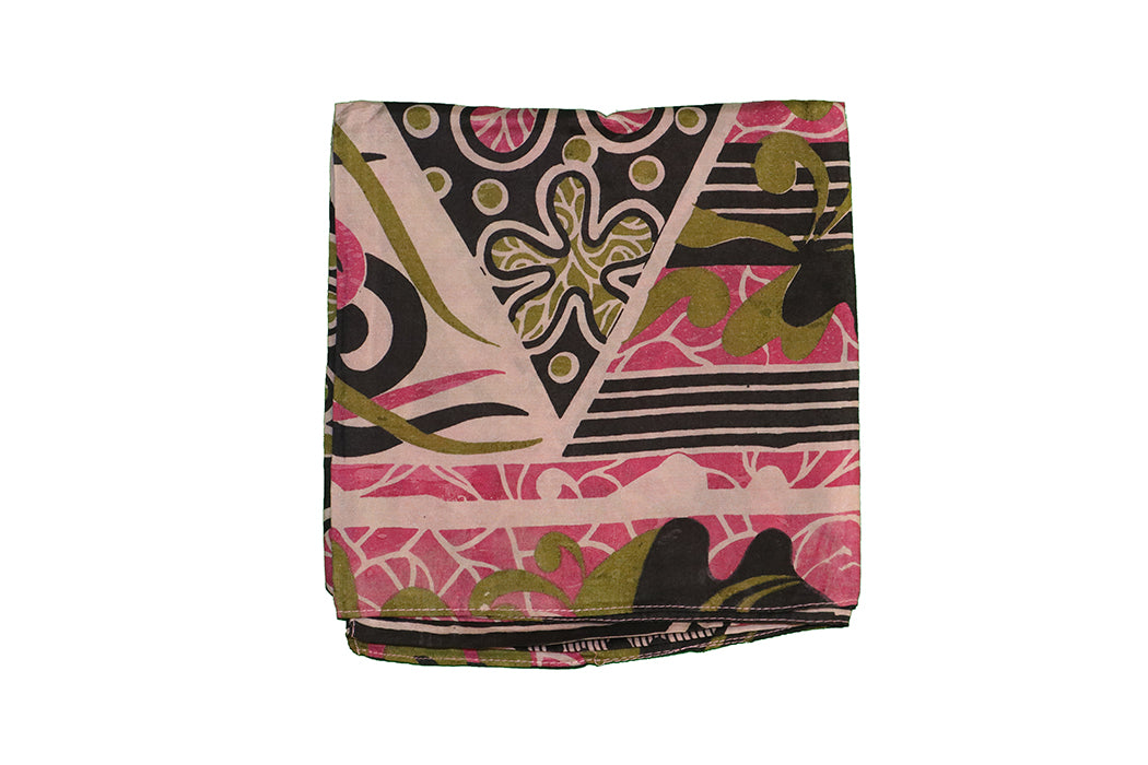 Kantha vintage scarf 90x90 cm, silk, single layer