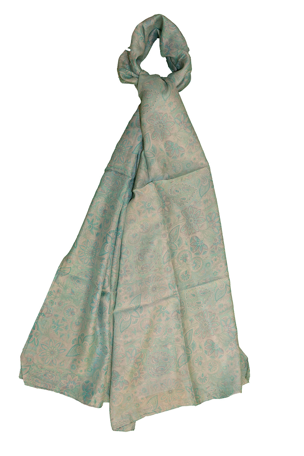 Sari vintage tørklæde 40x190 cm, silke, enkelt lag