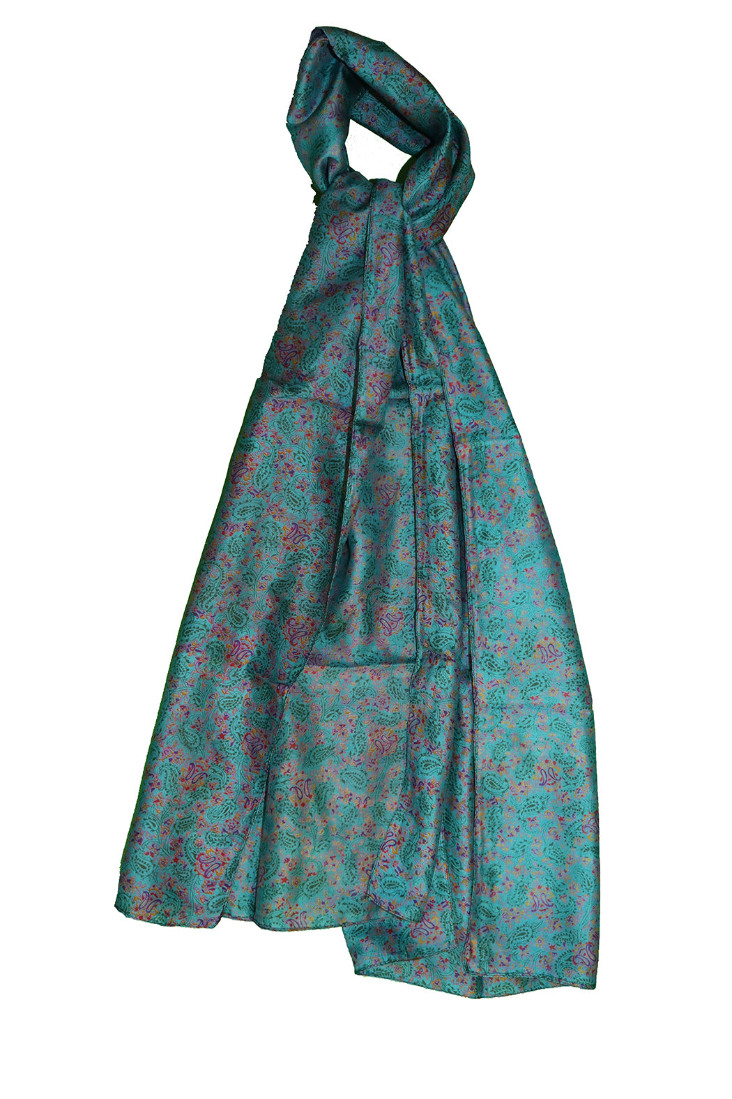 Sari vintage tørklæde 40x190 cm, silke, enkelt lag