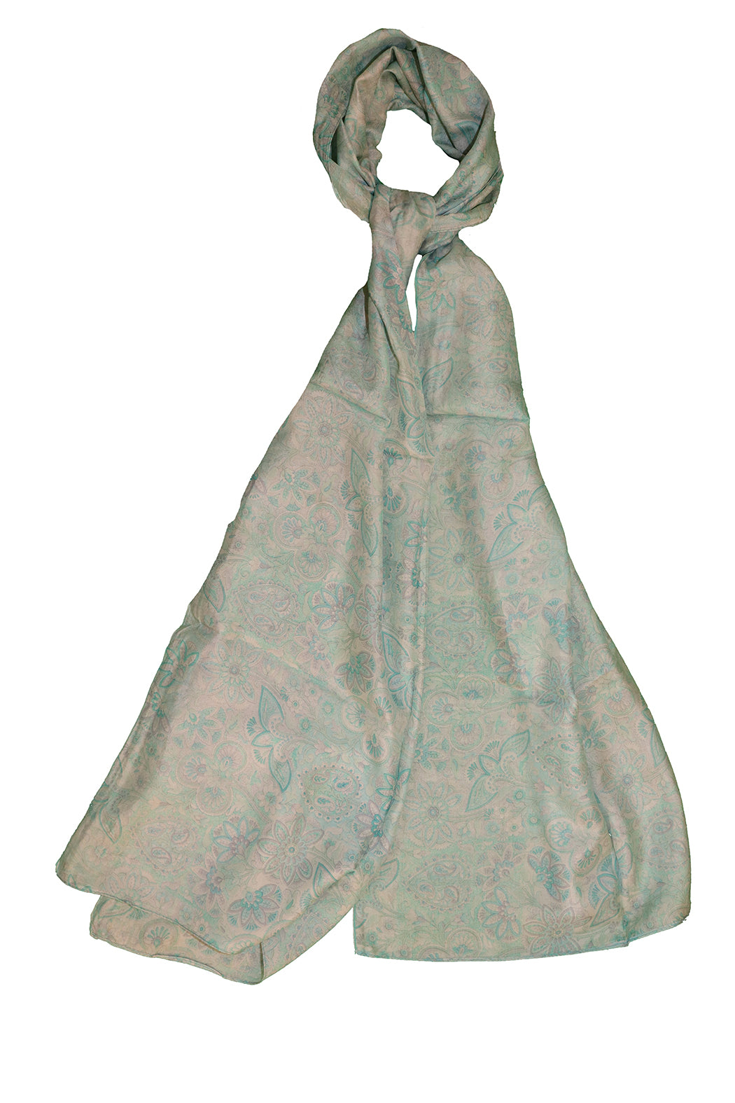 Sari vintage tørklæde 40x190 cm, silke, enkelt lag