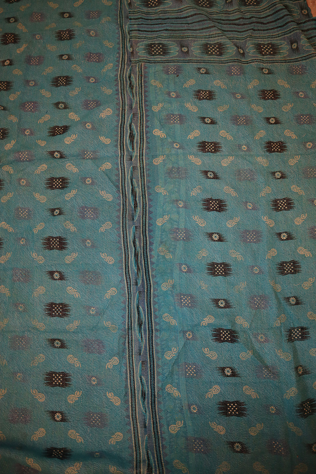 Kantha vintage tæppe ca 140x210 cm, bomuld