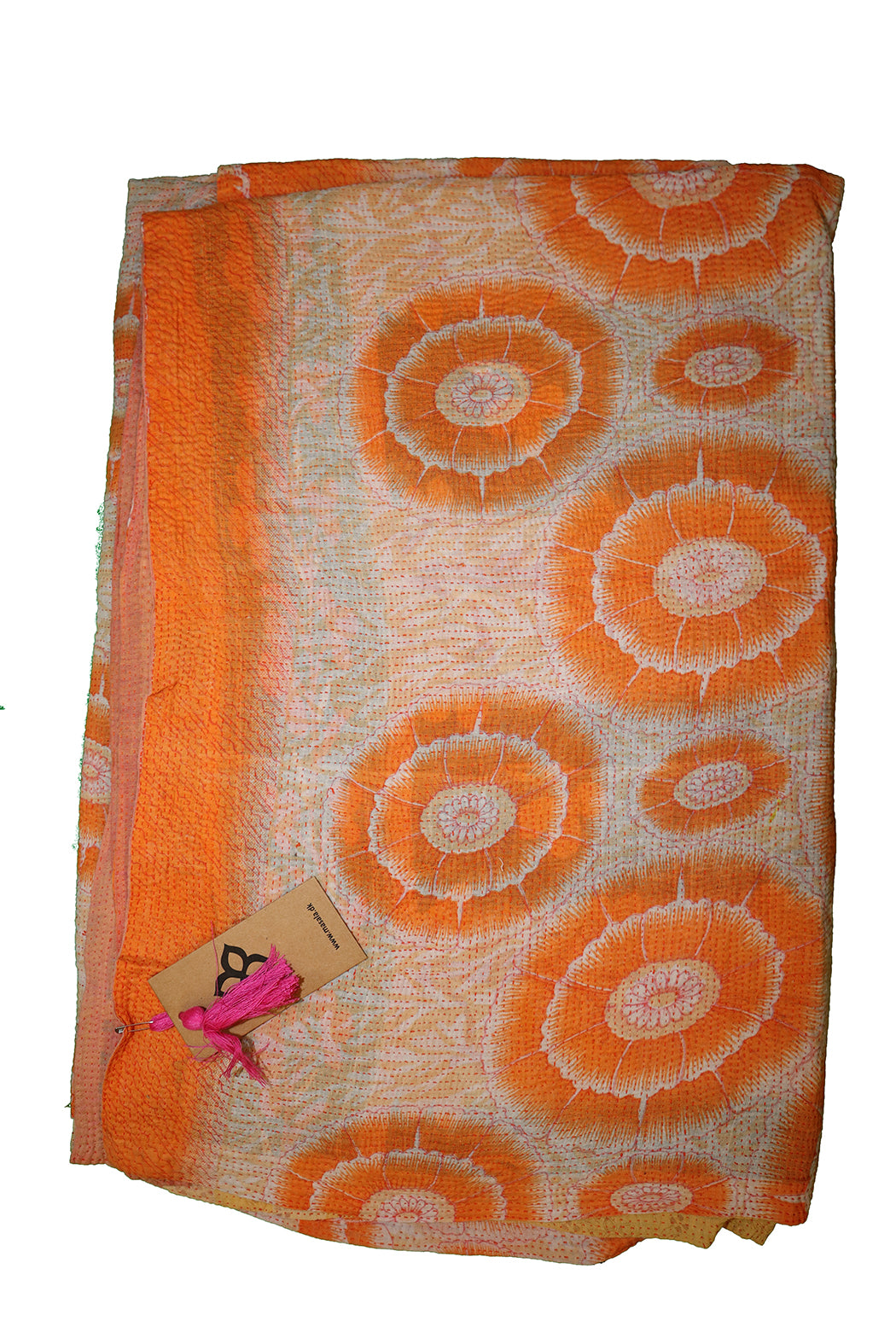 Kantha vintage tæppe ca 140x210 cm, bomuld
