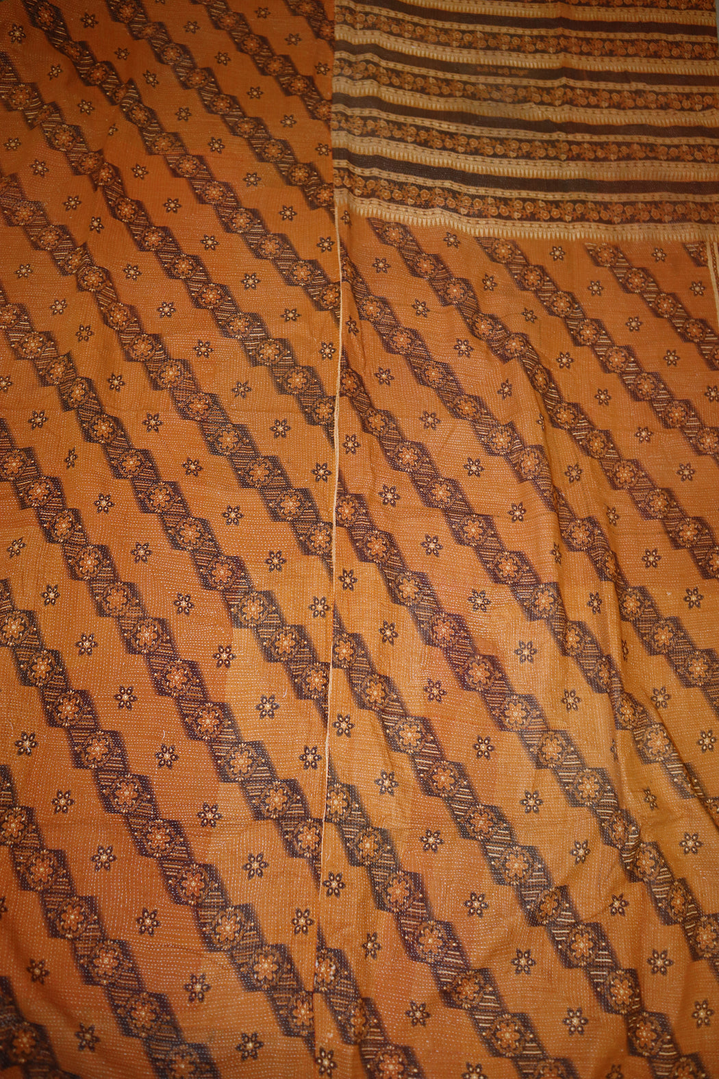 Kantha vintage tæppe ca 140x210 cm, bomuld
