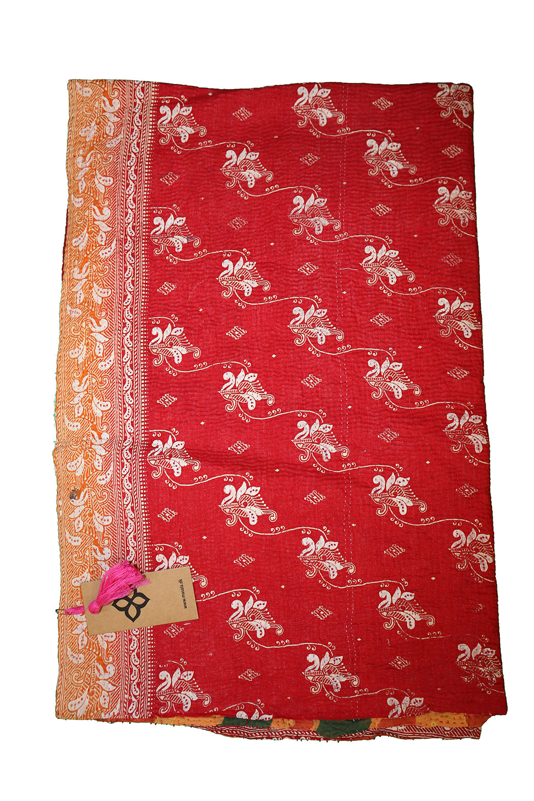 Kantha vintage tæppe ca 140x210 cm, bomuld