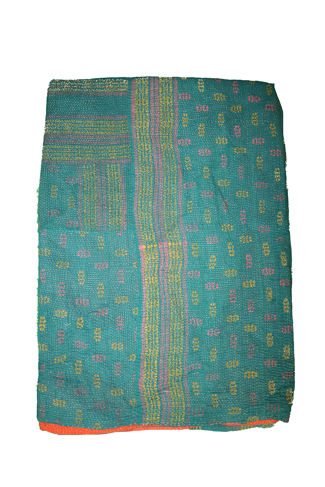 Kantha vintage tæppe ca 140x210 cm, bomuld