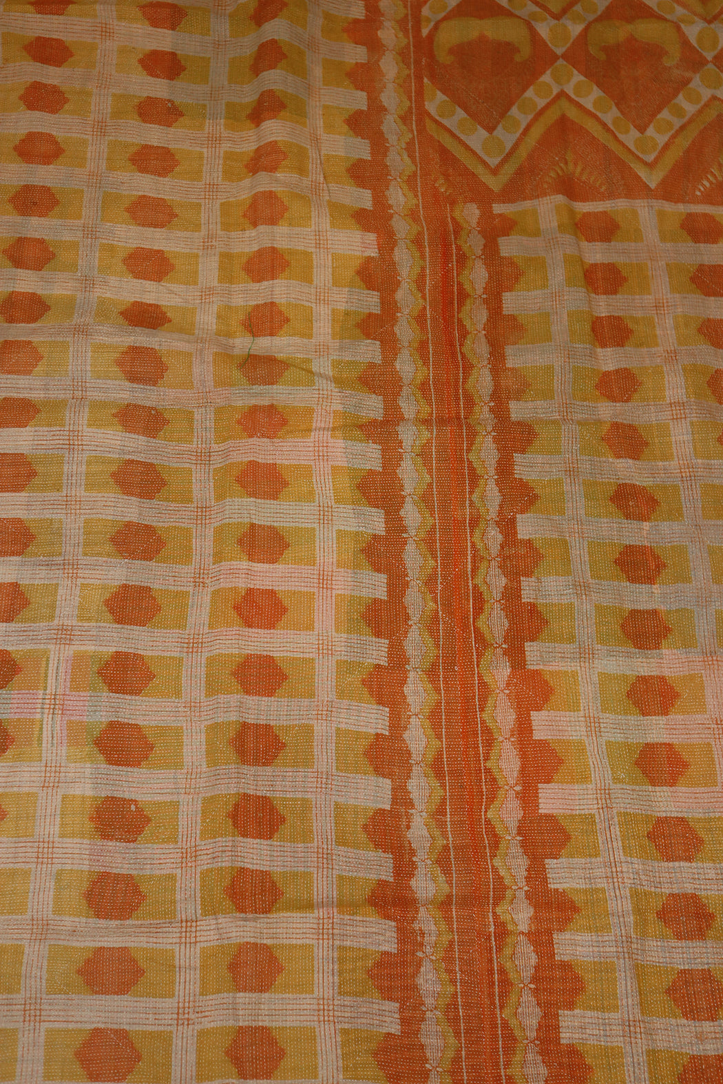 Kantha vintage tæppe ca 140x210 cm, bomuld