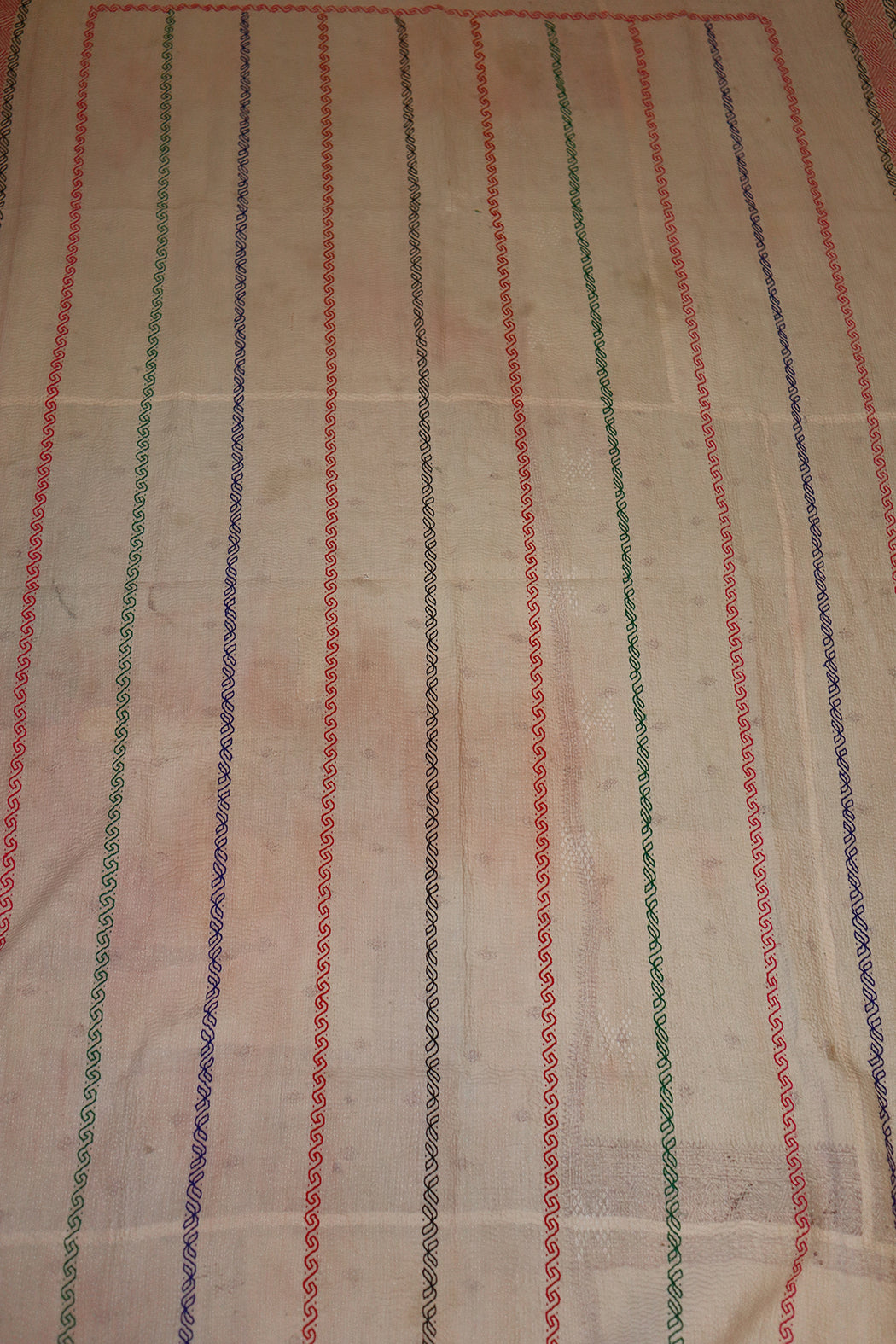 Kantha Vintage Teppich ca. 140x210 cm, Baumwolle