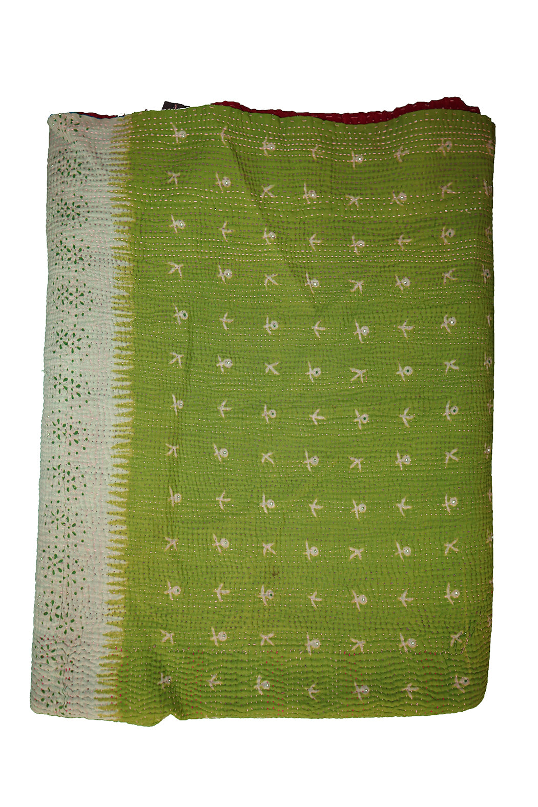 Kantha vintage tæppe ca 140x210 cm, bomuld
