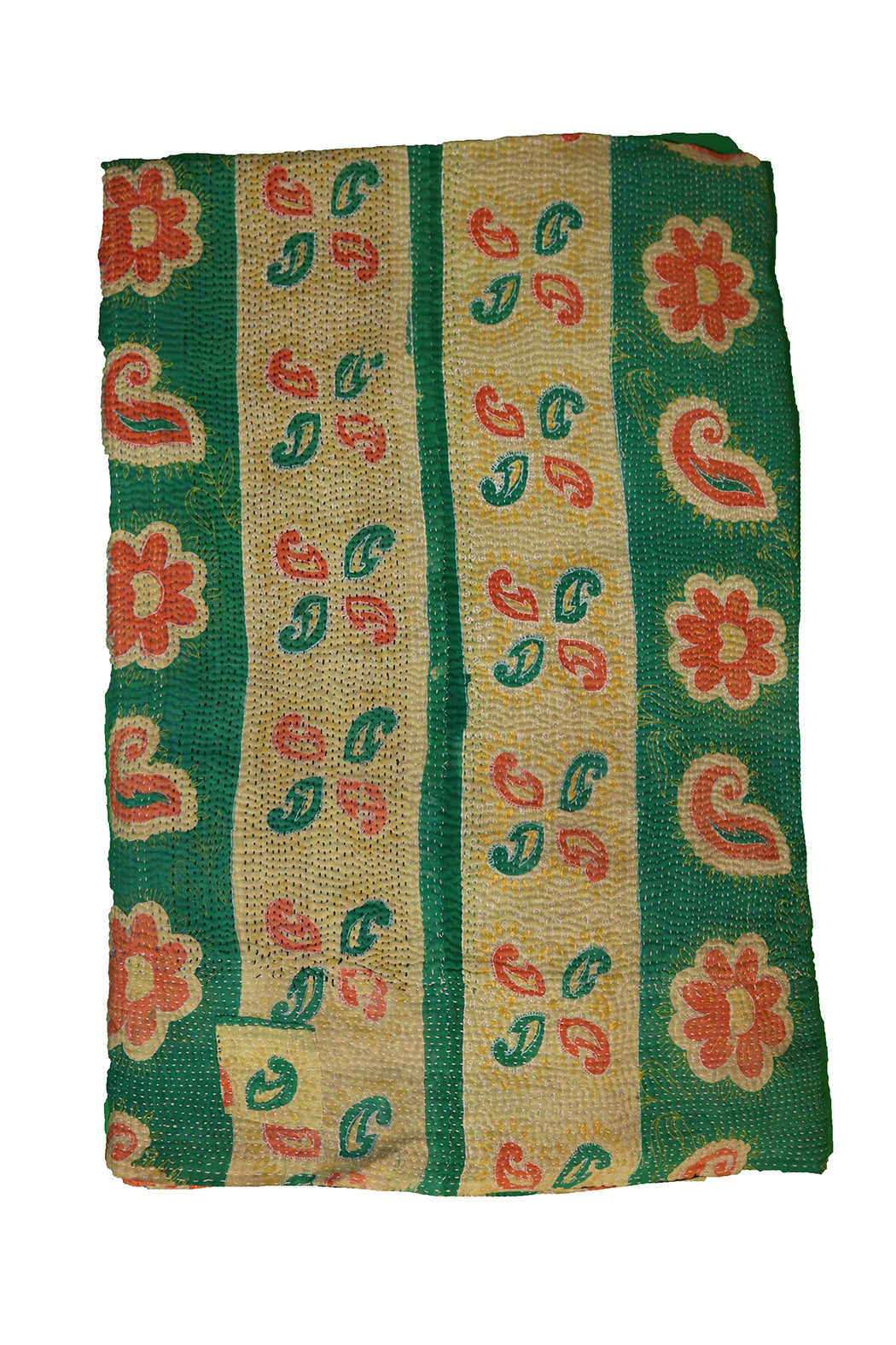 Kantha vintage tæppe ca 140x210 cm, bomuld