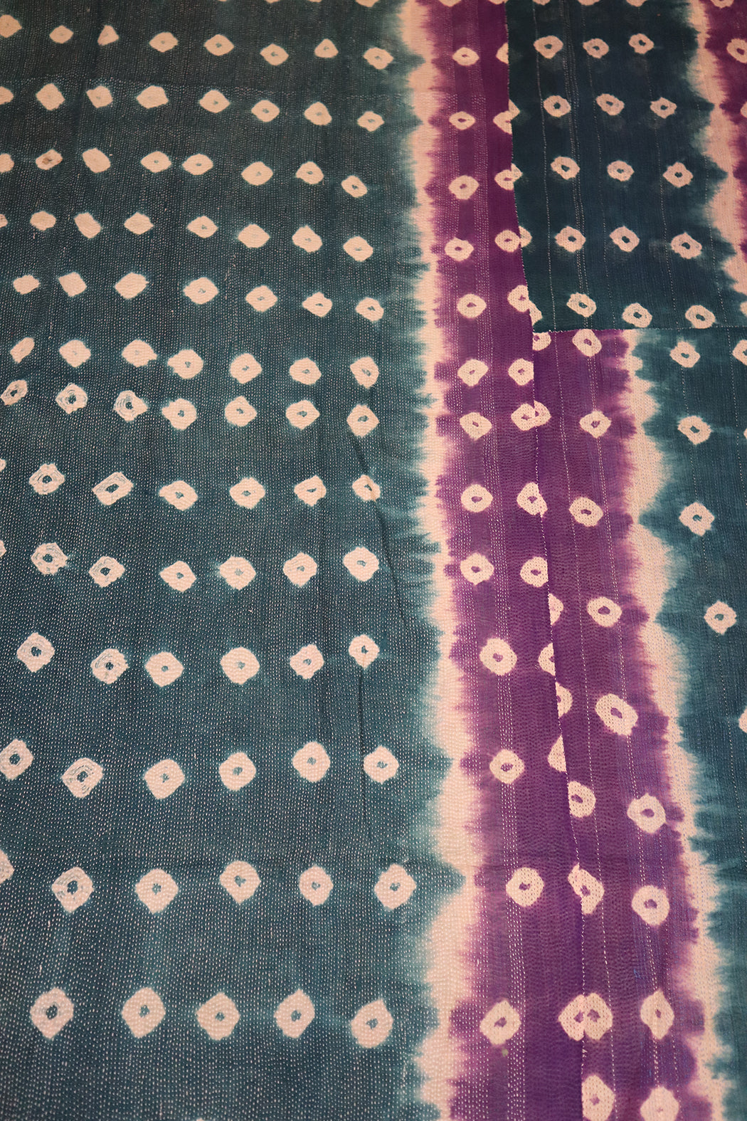 Kantha vintage tæppe ca 140x210 cm, bomuld