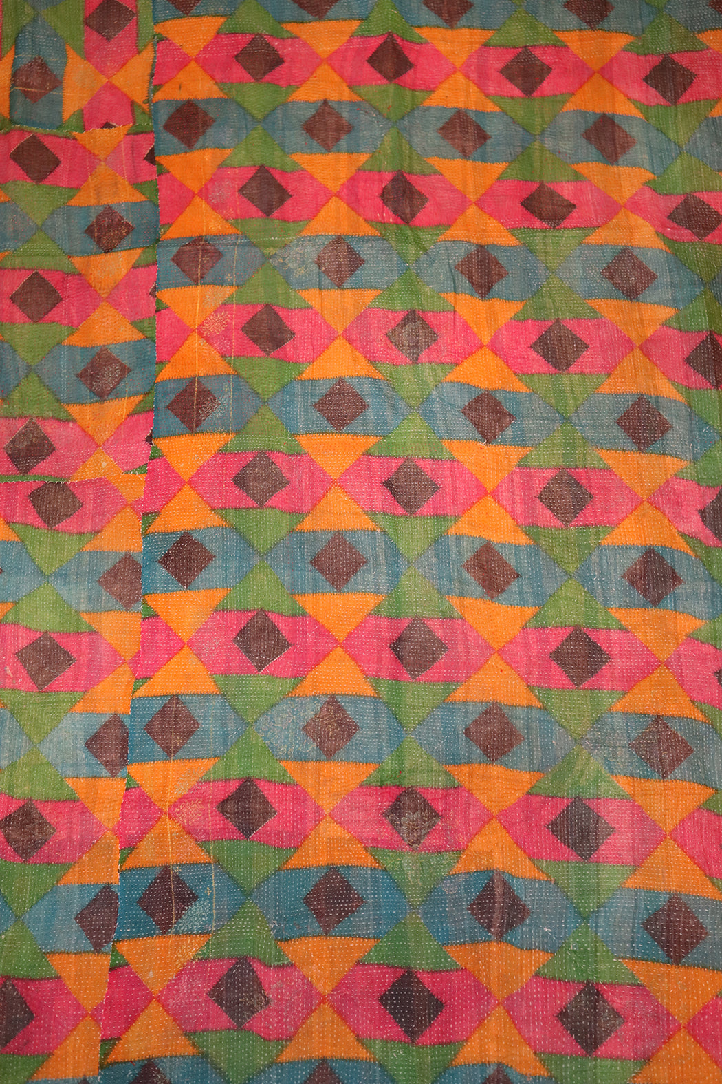 Kantha vintage tæppe ca 140x210 cm, bomuld