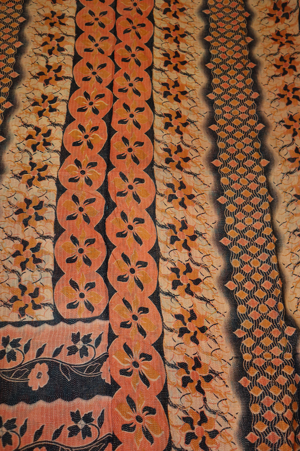 Kantha vintage tæppe ca 140x210 cm, bomuld